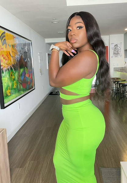 Neon clearance skirt set